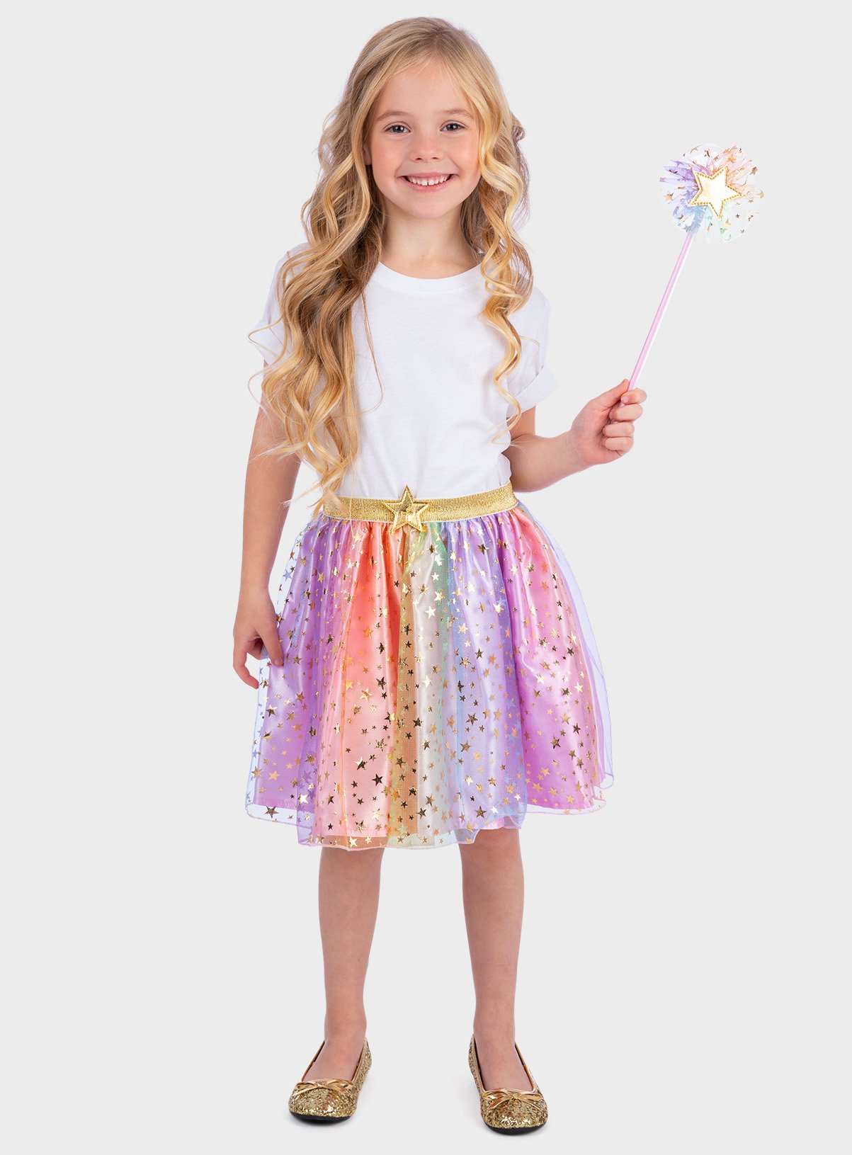 Rainbow Star Tutu Skirt & Wand Fancy Dress Set 3-5 years GOODS Argos