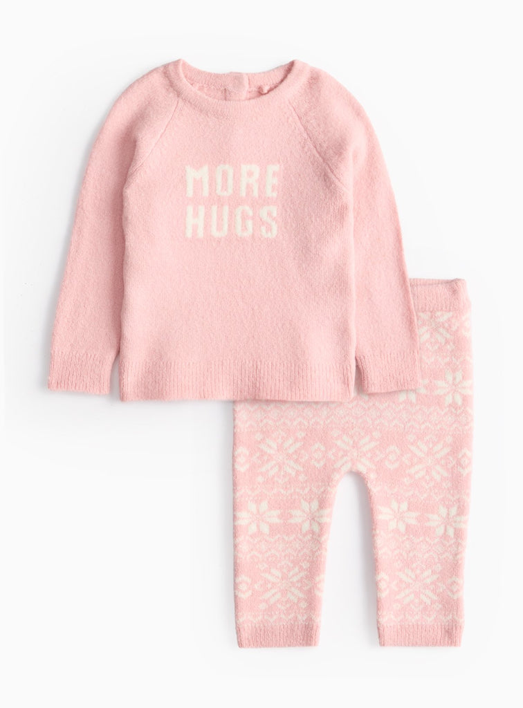 Pink Knitted Jumper & Leggings Set 12-18 months