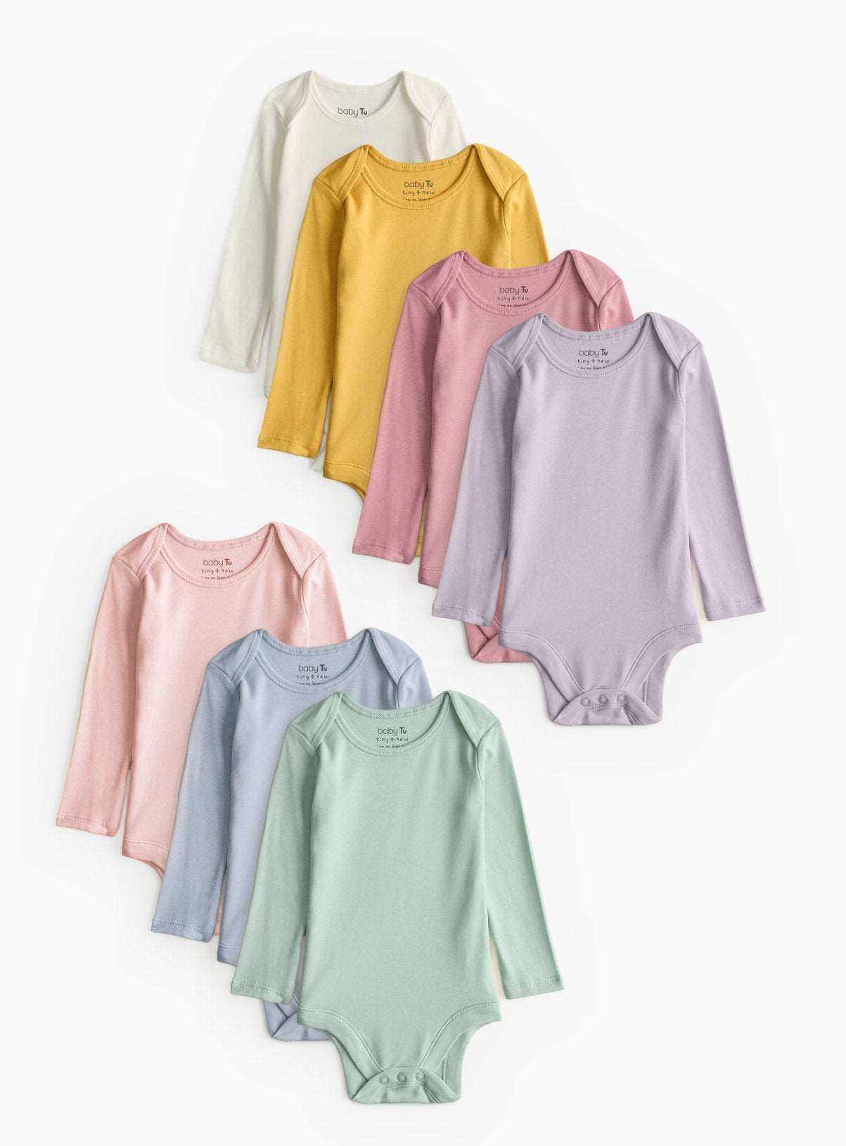 Pastel Long Sleeve Bodysuits 7 Pack Tiny Baby GOODS Argos