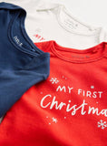 My First Christmas Long Sleeve Bodysuit 3 Pack Up to 3 mths GOODS Argos