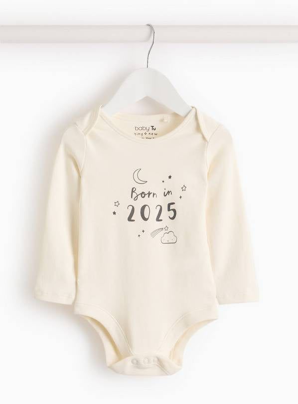 Cream Born In 2025 Slogan Bodysuit 6-9 months GOODS Argos