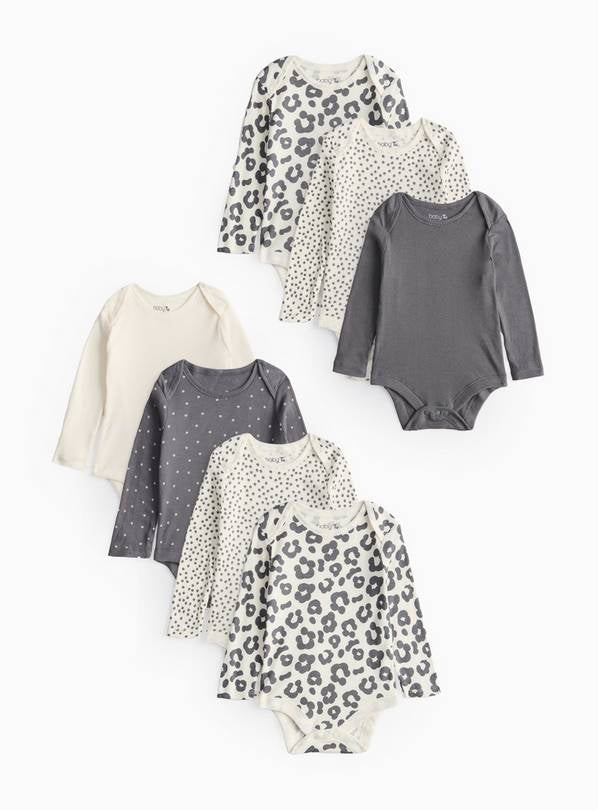 Leopard & Spot Printed Long Sleeve Bodysuits 7 Pack Tiny Baby GOODS Argos