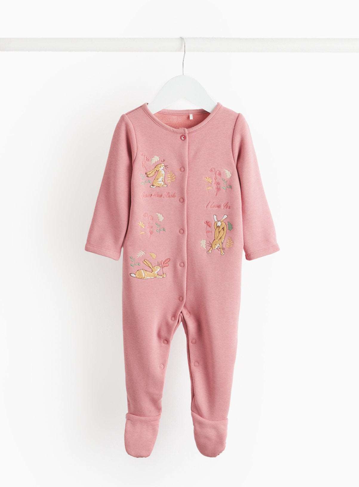 Guess How Much I Love You Pink Fleece Lined Sleepsuit 3-6 months GOODS Argos