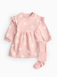 Pink Floral Print Dress Set With Tights 12-18 months GOODS Argos