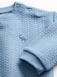 Blue Cable Quilted Sweatshirt &amp; Joggers Set 18-24 months