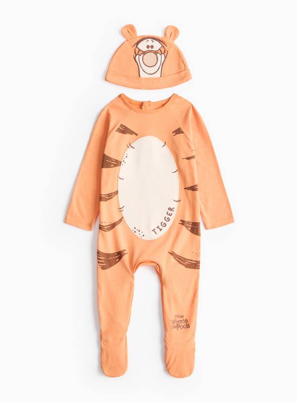 Unisex Tigger Orange Sleepsuit & Hat Newborn GOODS Argos