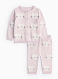 Lilac Cat Print Knitted Cardigan & Leggings Set 6-9 months GOODS Argos