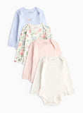 Floral Plain Long Sleeve Bodysuit 4 Pack 6-9 months GOODS Argos