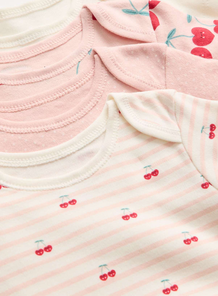 Pink Cherry Print Bodysuit 4 Pack 9-12 months