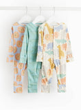 Tu Grow With Me Bright Safari Print Long Sleeve Sleepsuits 3 Pack Up to 1 mth GOODS Argos