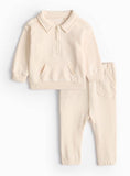 Cream Quarter-Zip Sweatshirt & Leggings Set Up to 3 mths GOODS Argos