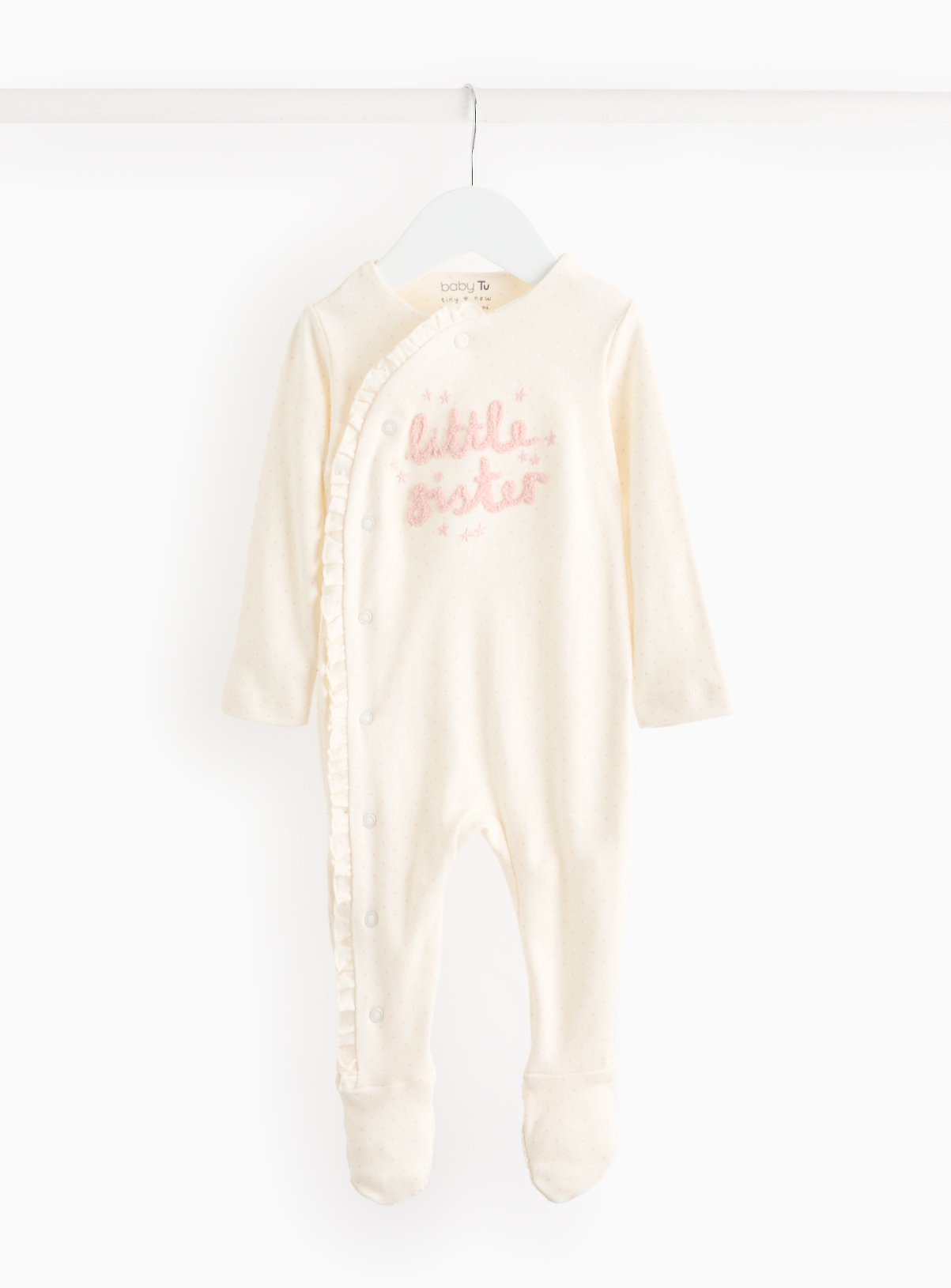 Little Sister Frill Cream Long Sleeve Sleepsuit 6-9 months GOODS Argos