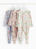 Pastel Floral Frill Sleepsuits 3 Pack 9-12 months GOODS Argos