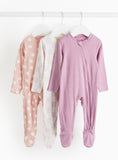 Pink Spot Print & Chequered Sleepsuit 3 Pack 3-6 months GOODS Argos