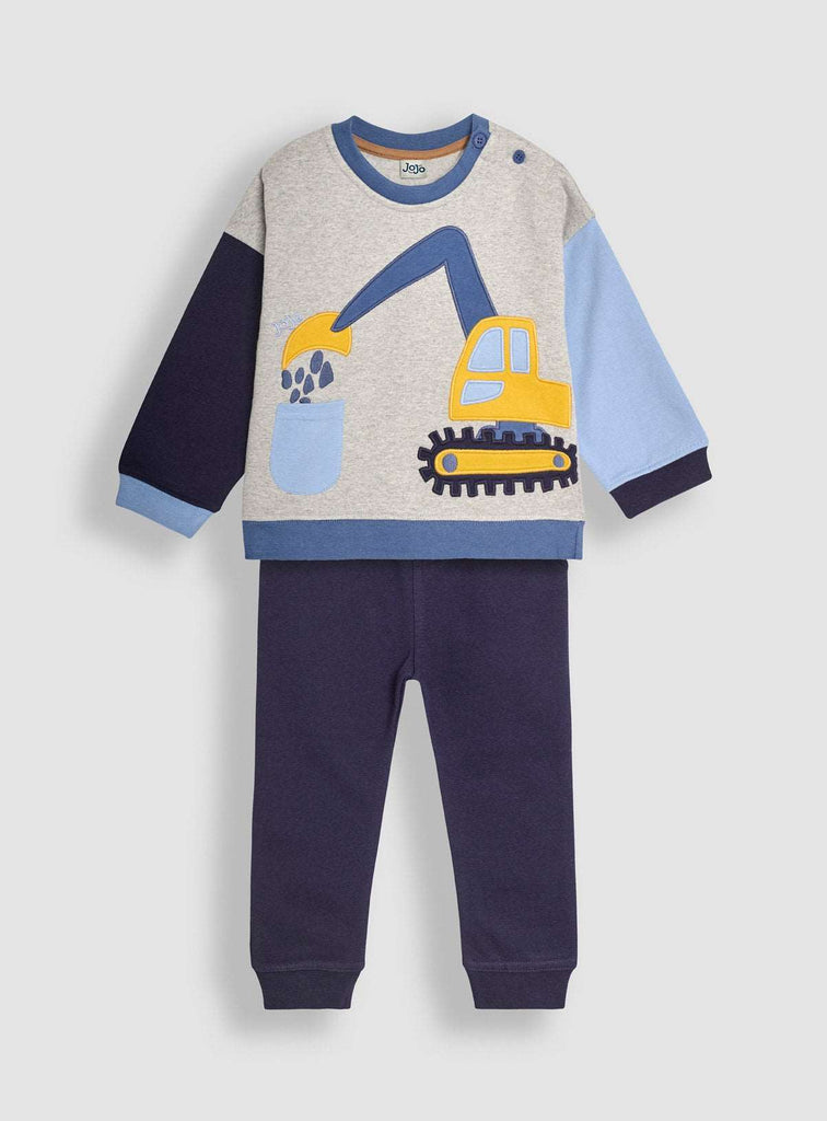 JOJO MAMAN BÉBÉ Digger Applique Sweatshirt & Jogger Set 6-12 months