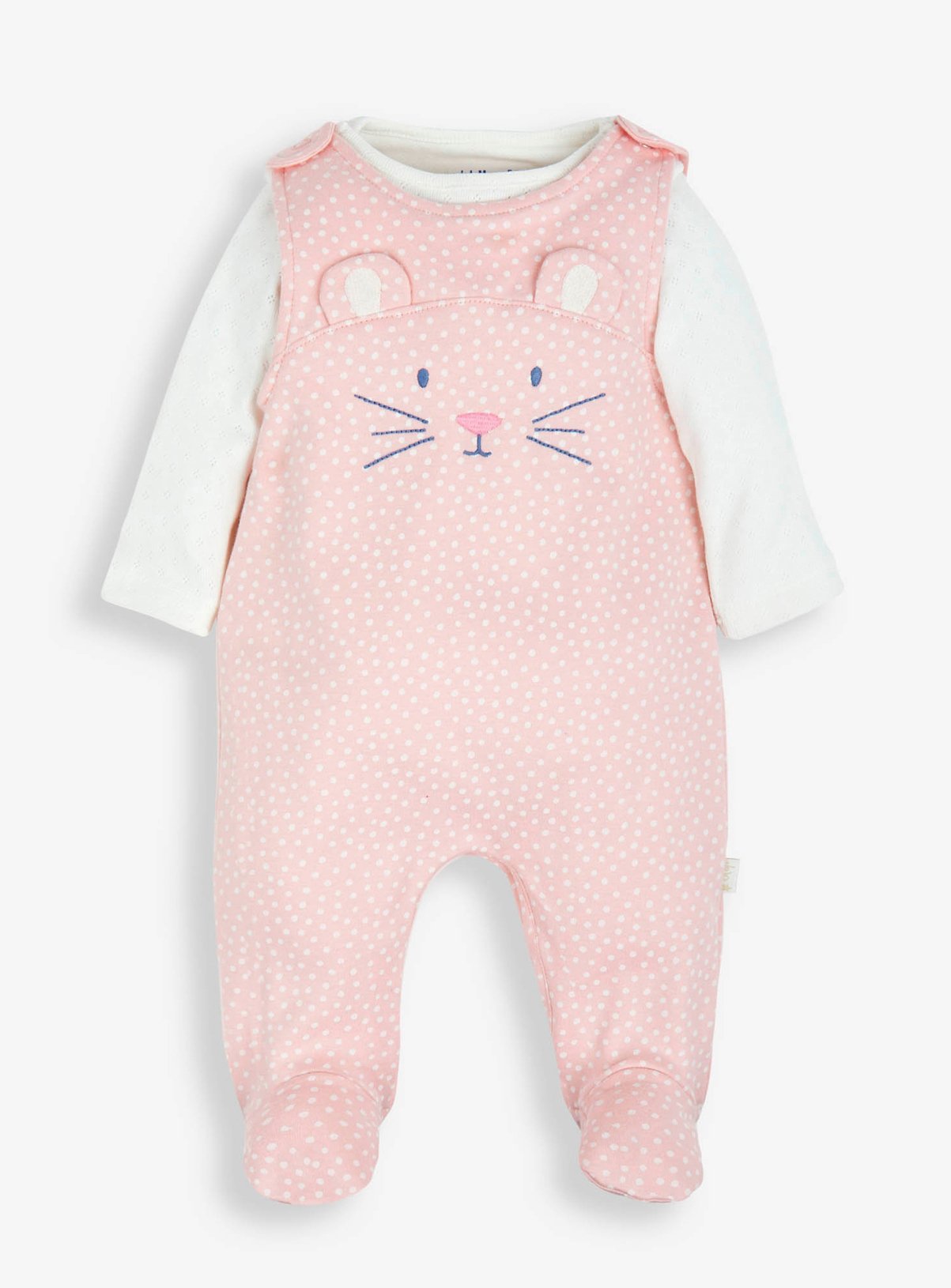 JOJO MAMAN BÉBÉ 2 Piece Mouse Dungaree Set Up To 3 mths GOODS Argos