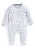 JOJO MAMAN B&Eacute;B&Eacute; Little Elephant Sleepsuit Grey Up To 3 mths