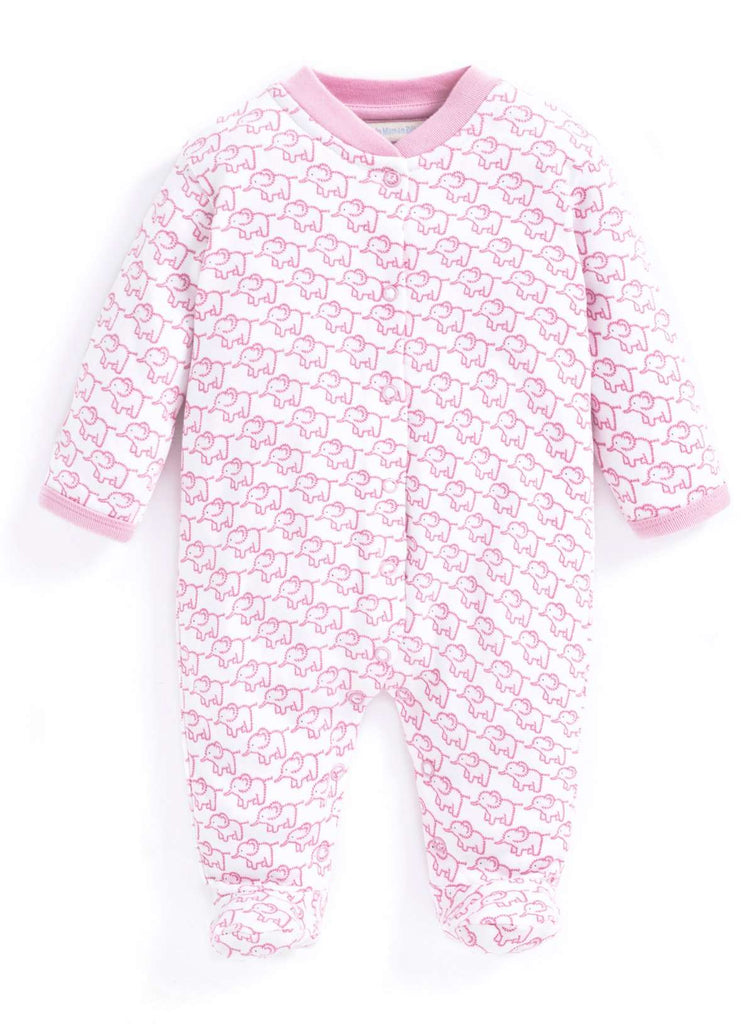 JOJO MAMAN BÉBÉ Little Elephant Sleepsuit Pink Up To 3 mths