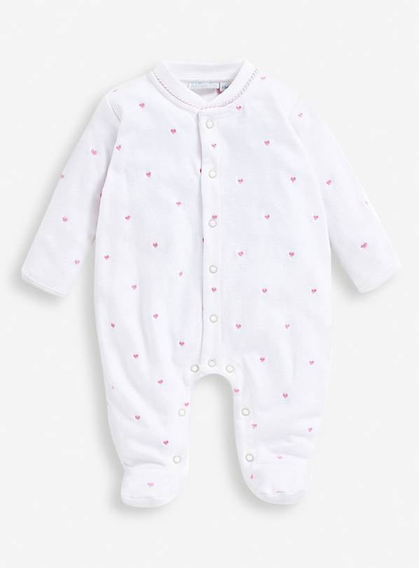 JOJO MAMAN BÉBÉ Heart Embroidered Sleepsuit Newborn GOODS Argos