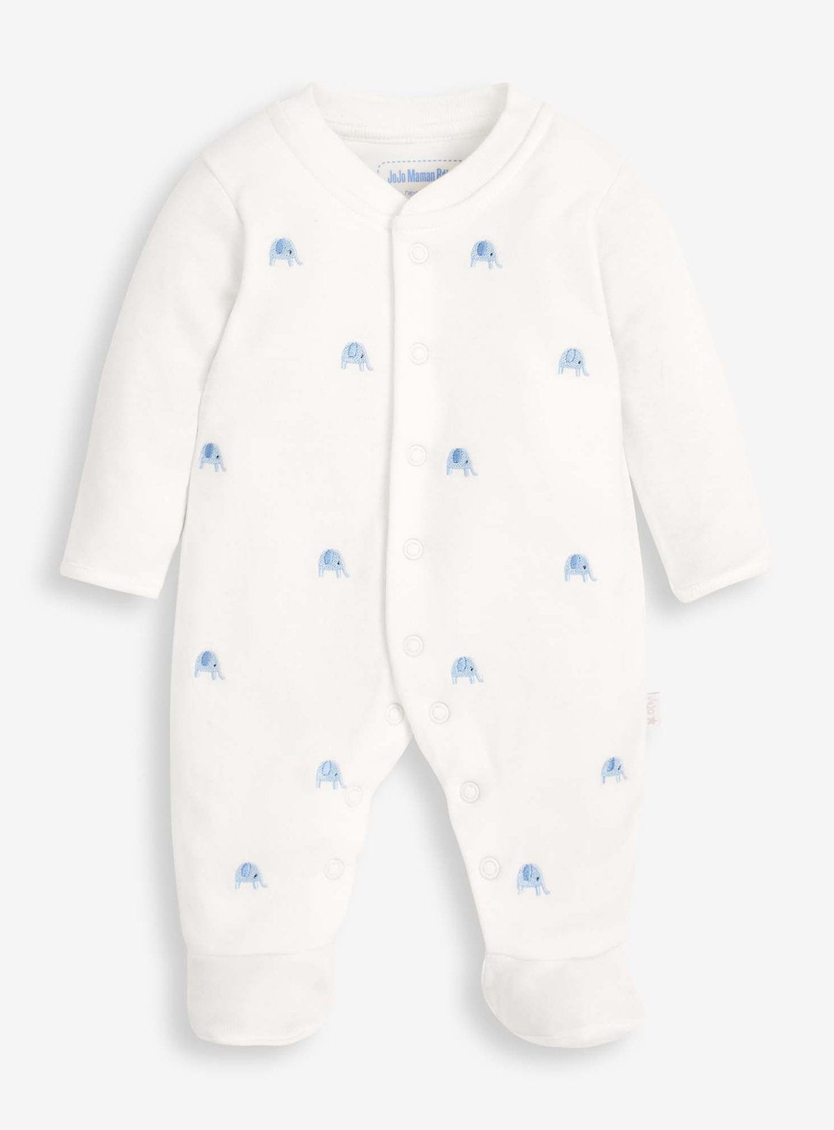 JOJO MAMAN BÉBÉ Elephant Embroidered Sleepsuit Up To 3 mths GOODS Argos