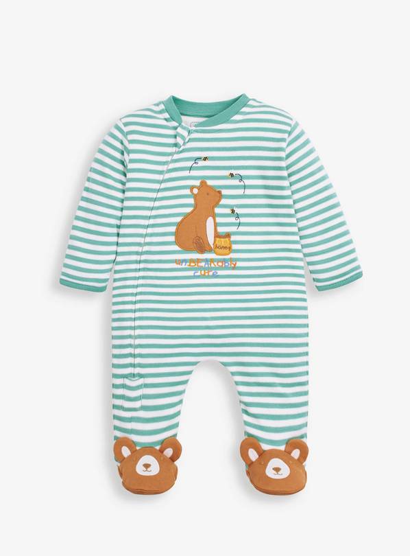 JOJO MAMAN BÉBÉ Bear Applique Zip Sleepsuit Newborn GOODS Argos