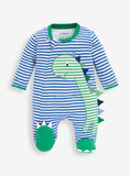 JOJO MAMAN BÉBÉ Dino Applique Zip Sleepsuit Blue Up To 3 mths GOODS Argos