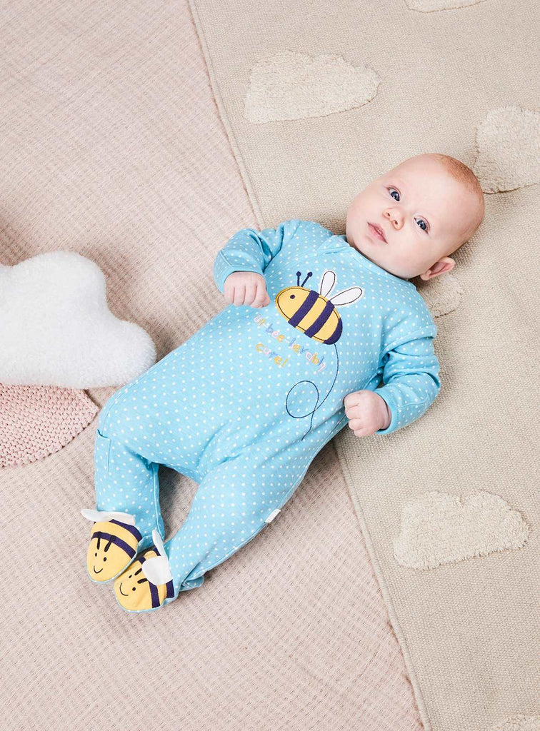 JOJO MAMAN BÉBÉ Bee Applique Zip Sleepsuit Up To 3 mths