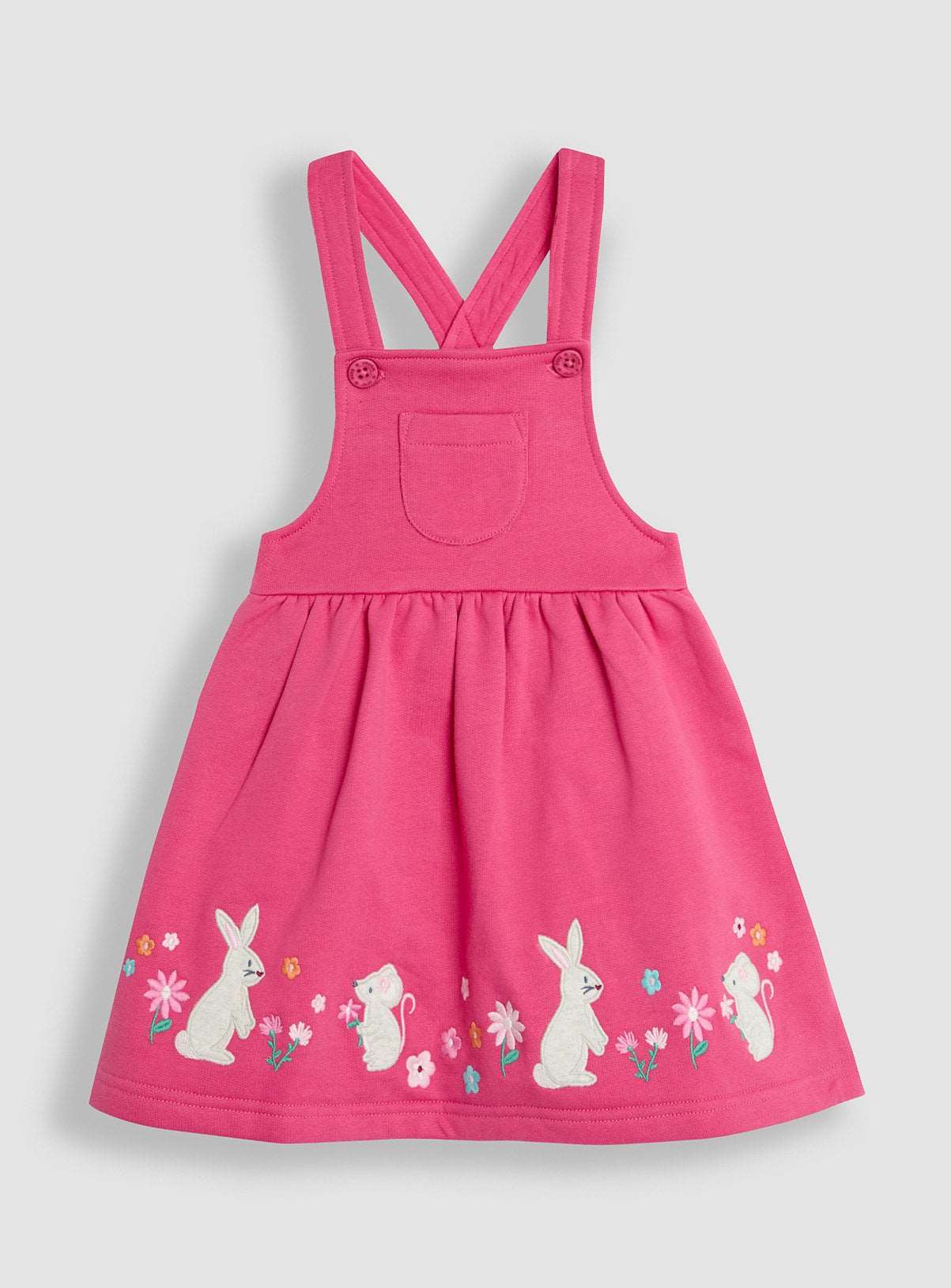 JOJO MAMAN B&Eacute;B&Eacute; Bunny Applique Pinafore Dress &amp; Top Set 5-6 Years