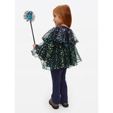 Star printed mesh cape and wand set - imported from the UK