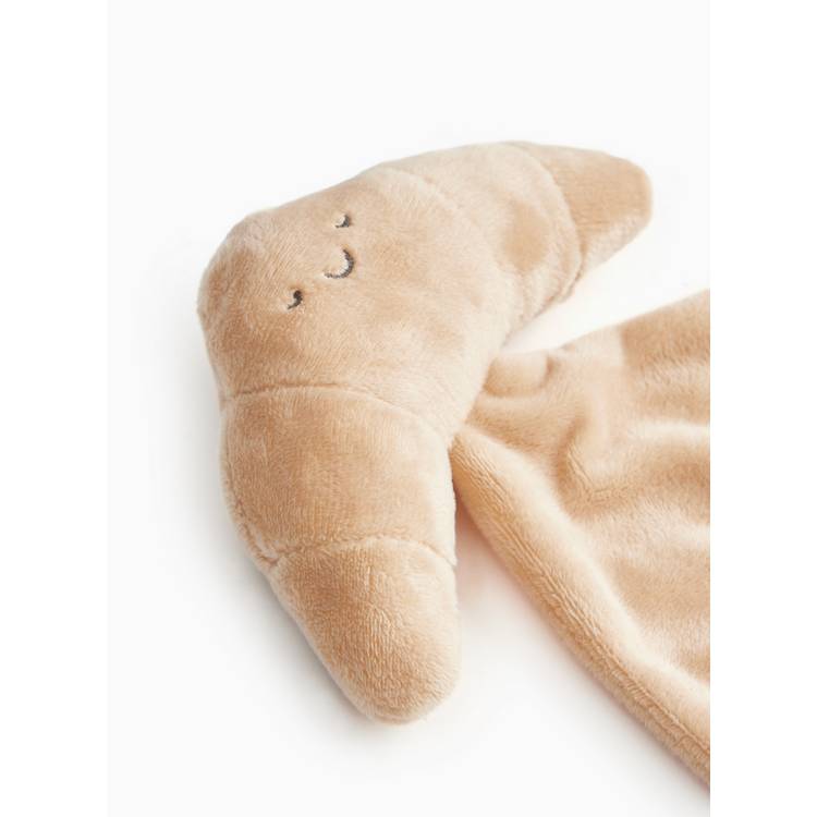 Brown plush croissant comforter baby blanket 27cm - British product