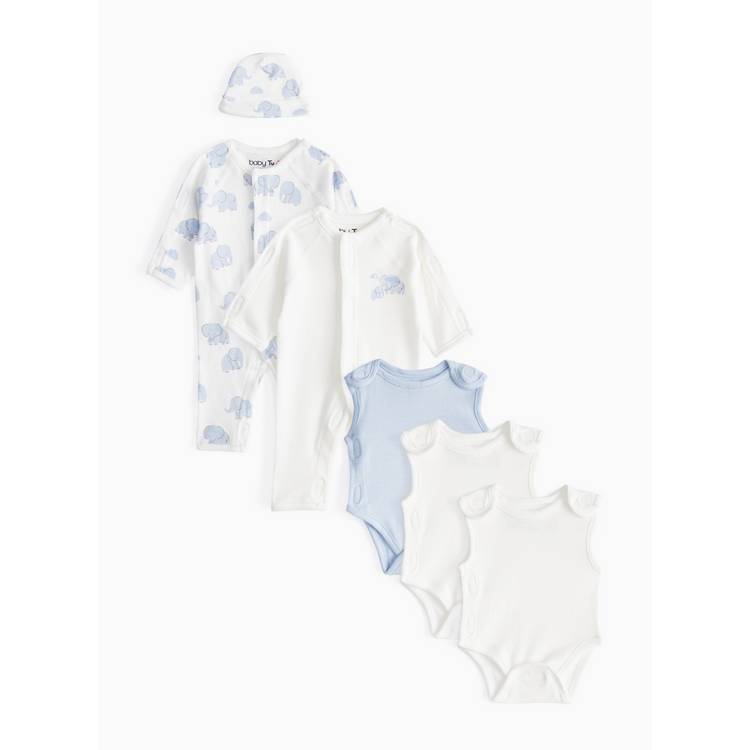 Blue elephant print premature baby starter set 3lbs British product