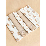 JoJo Maman Bébé 5 pack bear embroidered muslins (British brand)