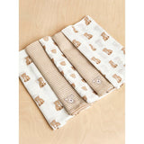 JoJo Maman Bébé 5 pack bear embroidered muslins (British brand)