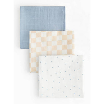 Argos Checkerboard Triangle Print Muslin Cloths 3 Pack One Size- Buy online at McGrocer
