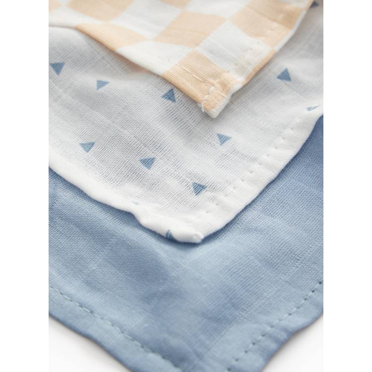 Muslin cloths 3-pack with assorted prints, imported from the UK