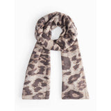 Neutral lightweight leopard print scarf one size (British brand)