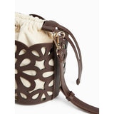 Chocolate cutwork bucket shoulder bag one size (British brand)