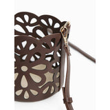 Chocolate cutwork bucket shoulder bag one size (British brand)
