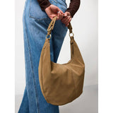 Tan faux suede slouch shoulder bag one size, UK version