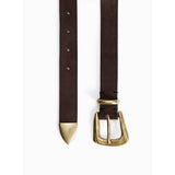 Chocolate western style belt size L, British product