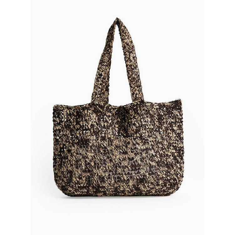 Neutral straw beach bag one size imported from the UK