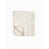 Beige bear checkerboard baby blanket one size, UK version