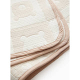 Beige bear checkerboard baby blanket one size, UK version