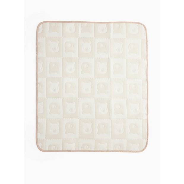 Beige bear checkerboard baby blanket one size, UK version