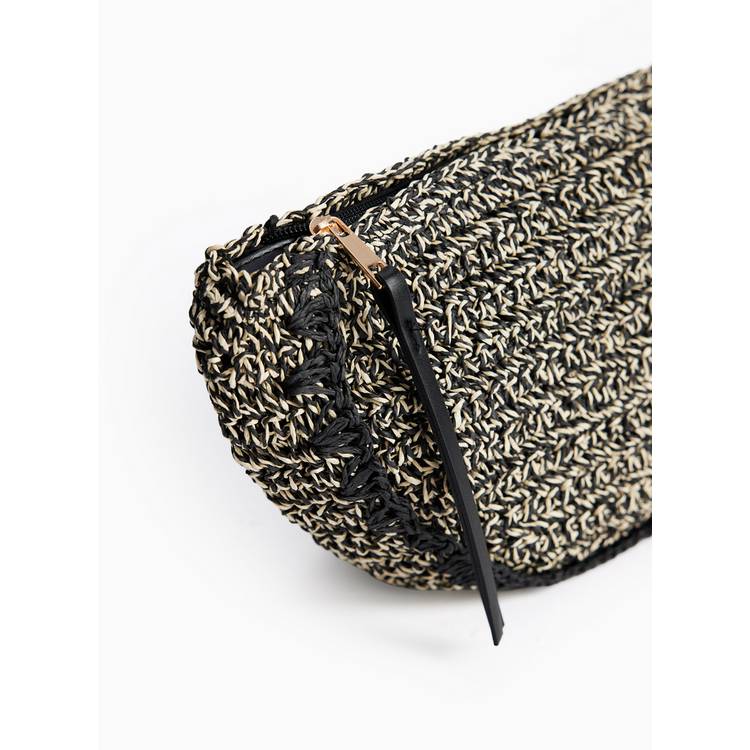 Half moon straw crossbody bag one size - British product