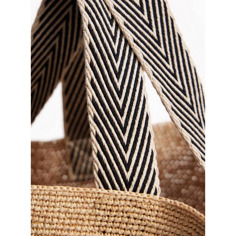 Raffia bucket shoulder bag one size, imported from the UK