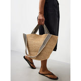 Raffia bucket shoulder bag one size, imported from the UK