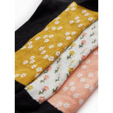 Black floral footbed detail ankle socks 5 pack, imported from the UK