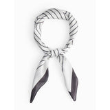 Mono linear print satin scarf, one size, imported from the UK