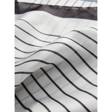 Mono linear print satin scarf, one size, imported from the UK
